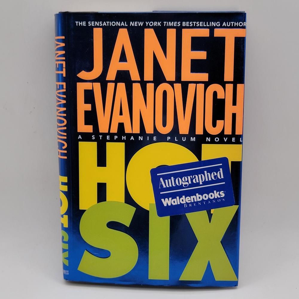 Signed Janet Evanovich Hot Six Hardcover 1st‎ Edition Mystery Good Plum Series